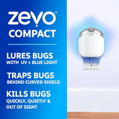 Zevo Compact Flying Insect Trap Official Refill Cartridges - Fits Zevo Compact Indoor Plug-in Trap, Authentic Trap + Lock Technology to Catch Gnats, House & Fruit Flies (6 Official Refill Cartridges)