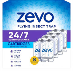 Zevo Indoor Flying Bug Trap Refills | Indoor Fly, Gnat & Insect Lure – 8 Refills Pack